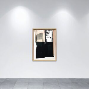 Lagerholm in a white gallery with grey concrete floor